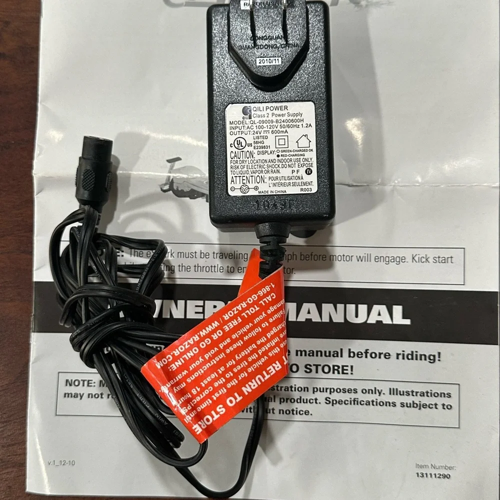 QILI POWER Model QL-09009-B2400600H Razor Charger & Spark Scooter Cartri